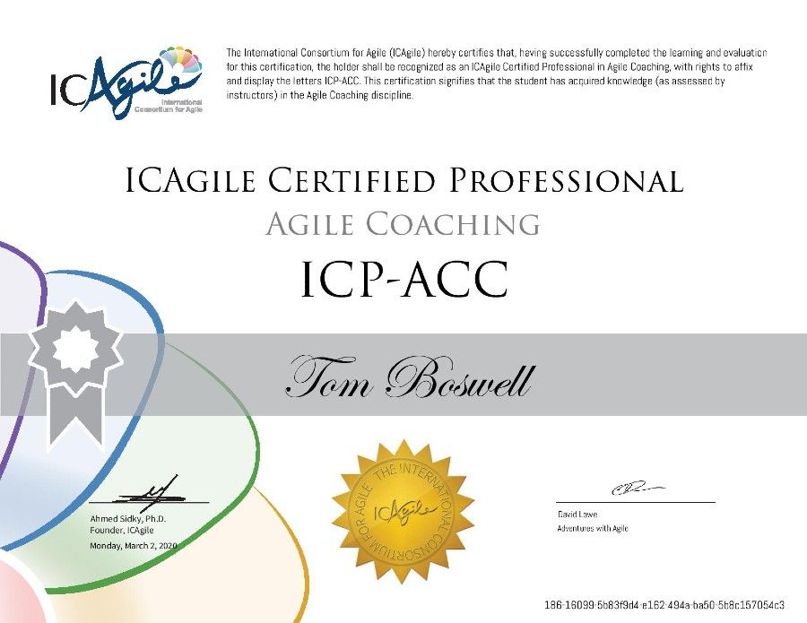 ICP-ACC Agile Coaching certification