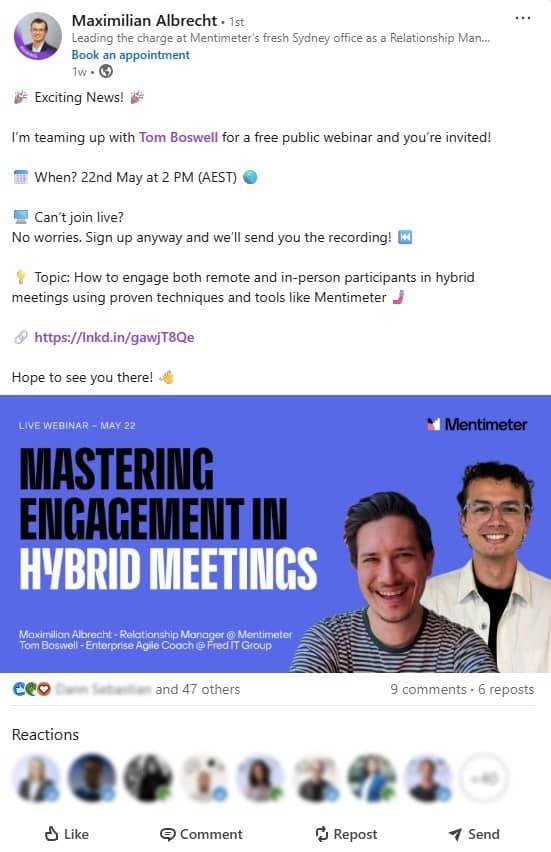 Tom Boswell Miro Webinar