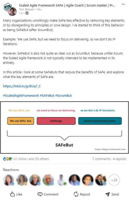 Tom Boswell's article on SAFeBut