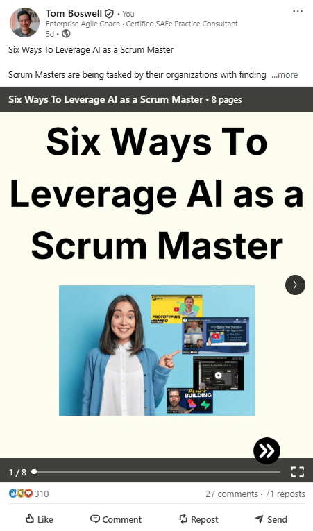Six ways to leverage AI as a Scrum Master